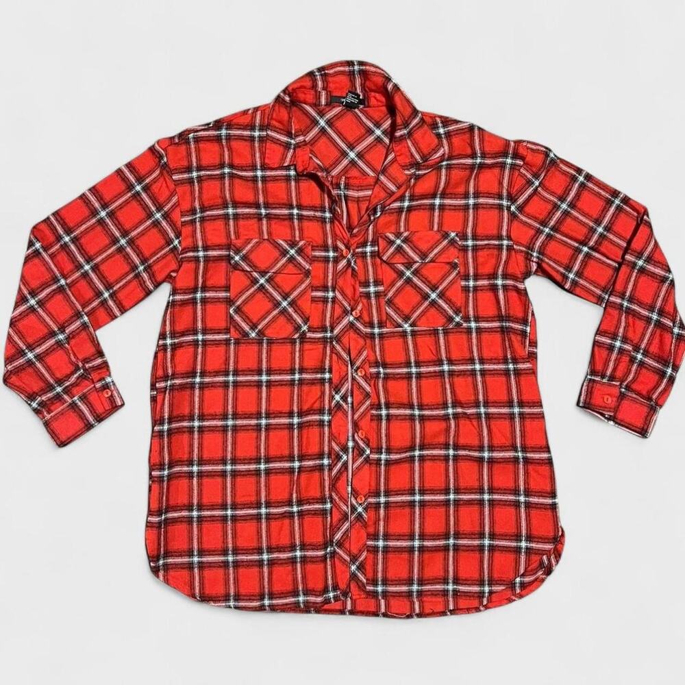 Forever21 Oversized Grunge Plaid Flannel Top
